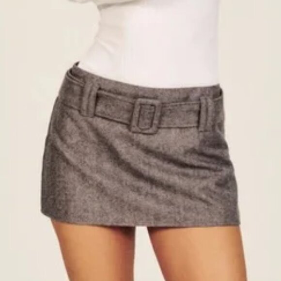 Reformation Laina Low-Rise Wool Micro Mini Skirt - Picture 3 of 5